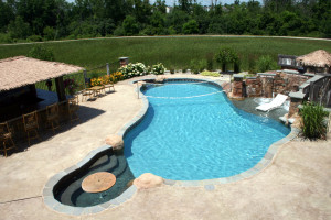 {PLO} Caribbean Tiki Hybrid Pool in Saline, MI