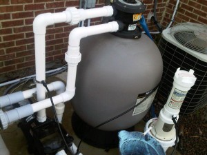 Here's a sand filter with a top mounted multi port valve