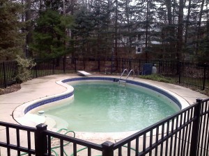 slightly green pool