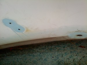 Holes in a vinyl liner